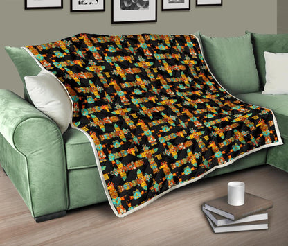 Totem Pole Cartoon Print Premium Quilt-JTAMIGO.COM