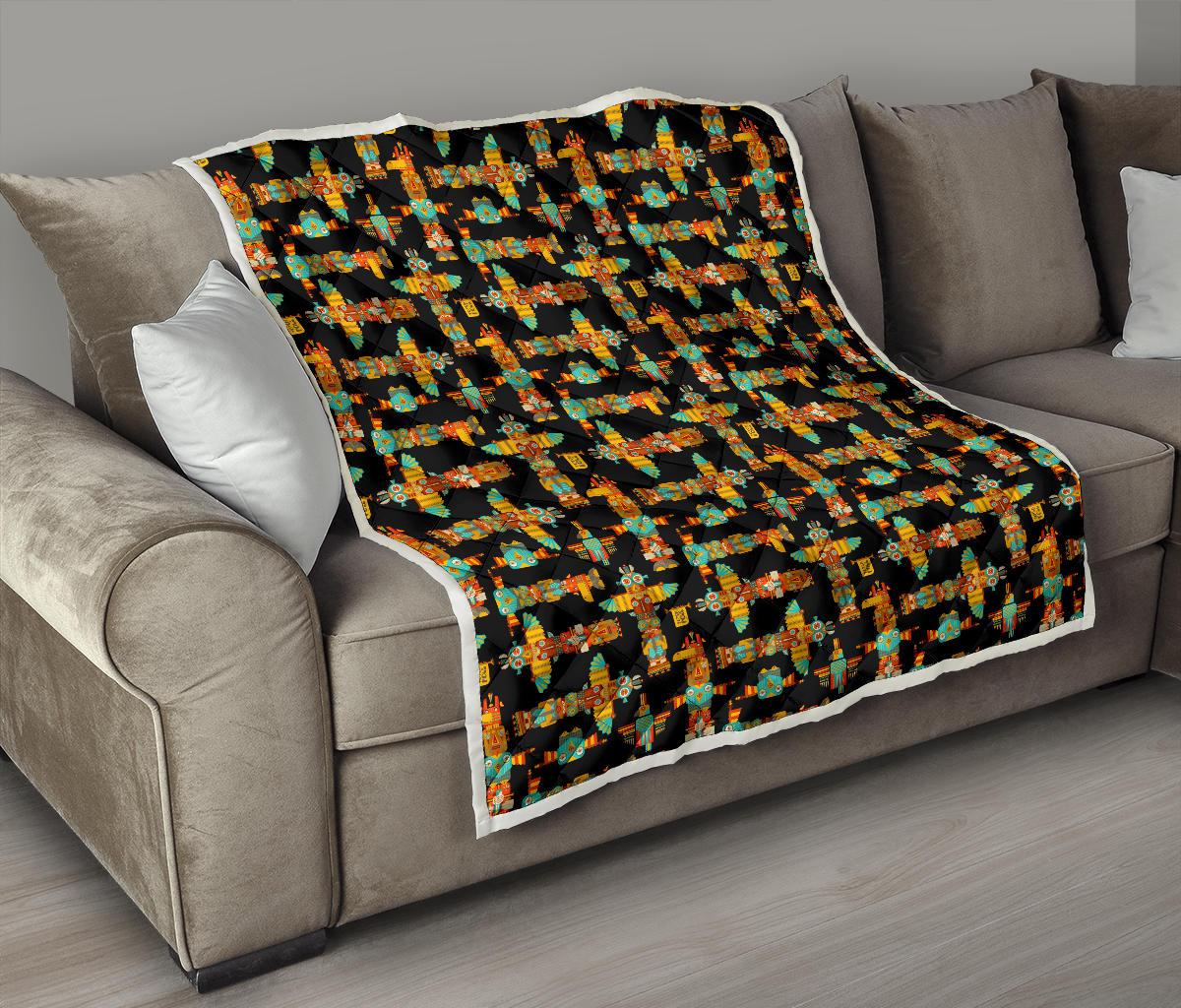 Totem Pole Cartoon Print Premium Quilt-JTAMIGO.COM