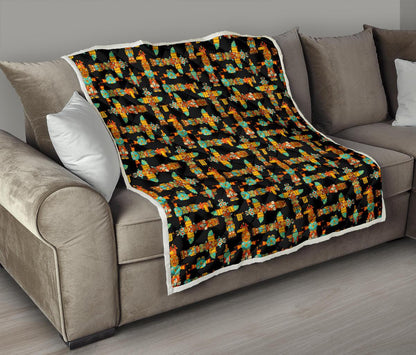 Totem Pole Cartoon Print Premium Quilt-JTAMIGO.COM