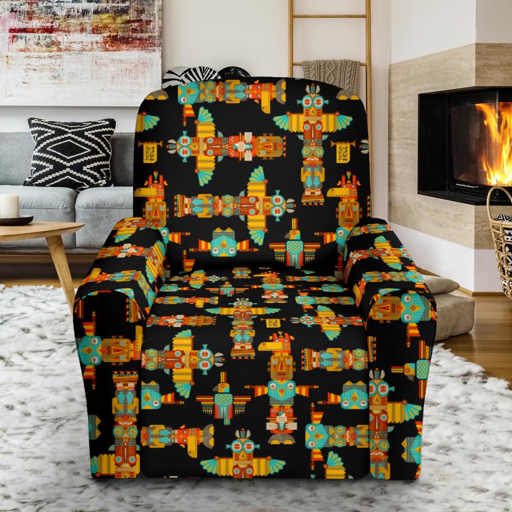 Totem Pole Cartoon Print Single Sofa Slipcover -JTAMIGO.COM