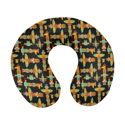 Totem Pole Cartoon Print U-Shaped Travel Neck Pillow-JTAMIGO.COM