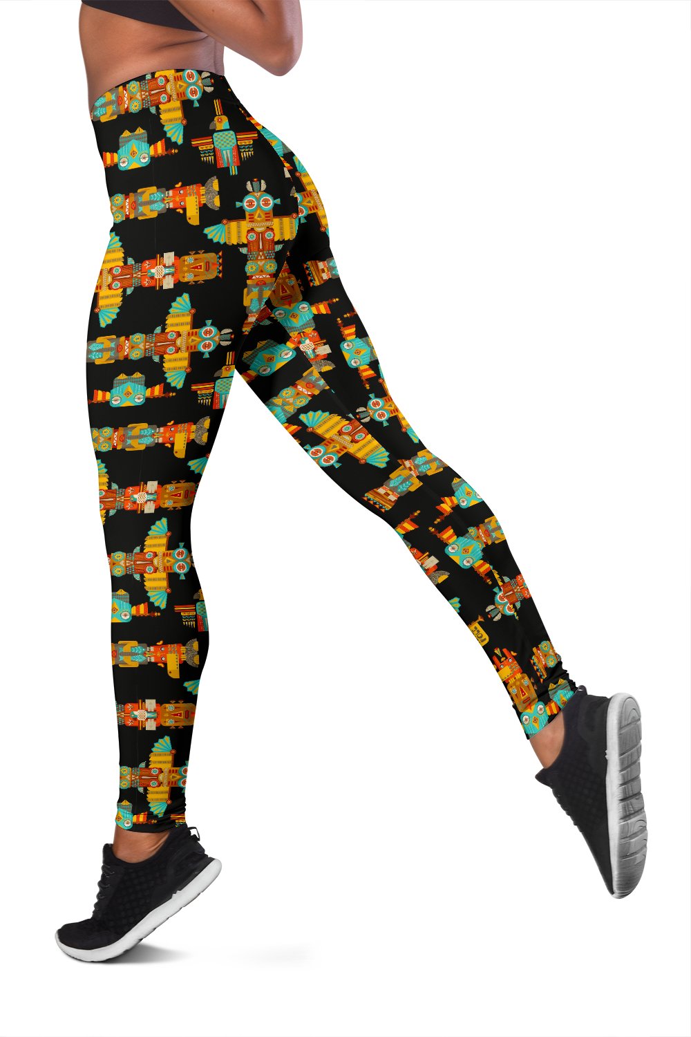 Totem Pole Cartoon Print Women Leggings
