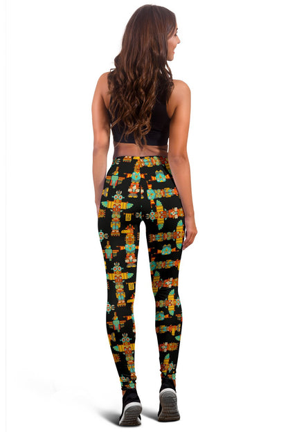 Totem Pole Cartoon Print Women Leggings