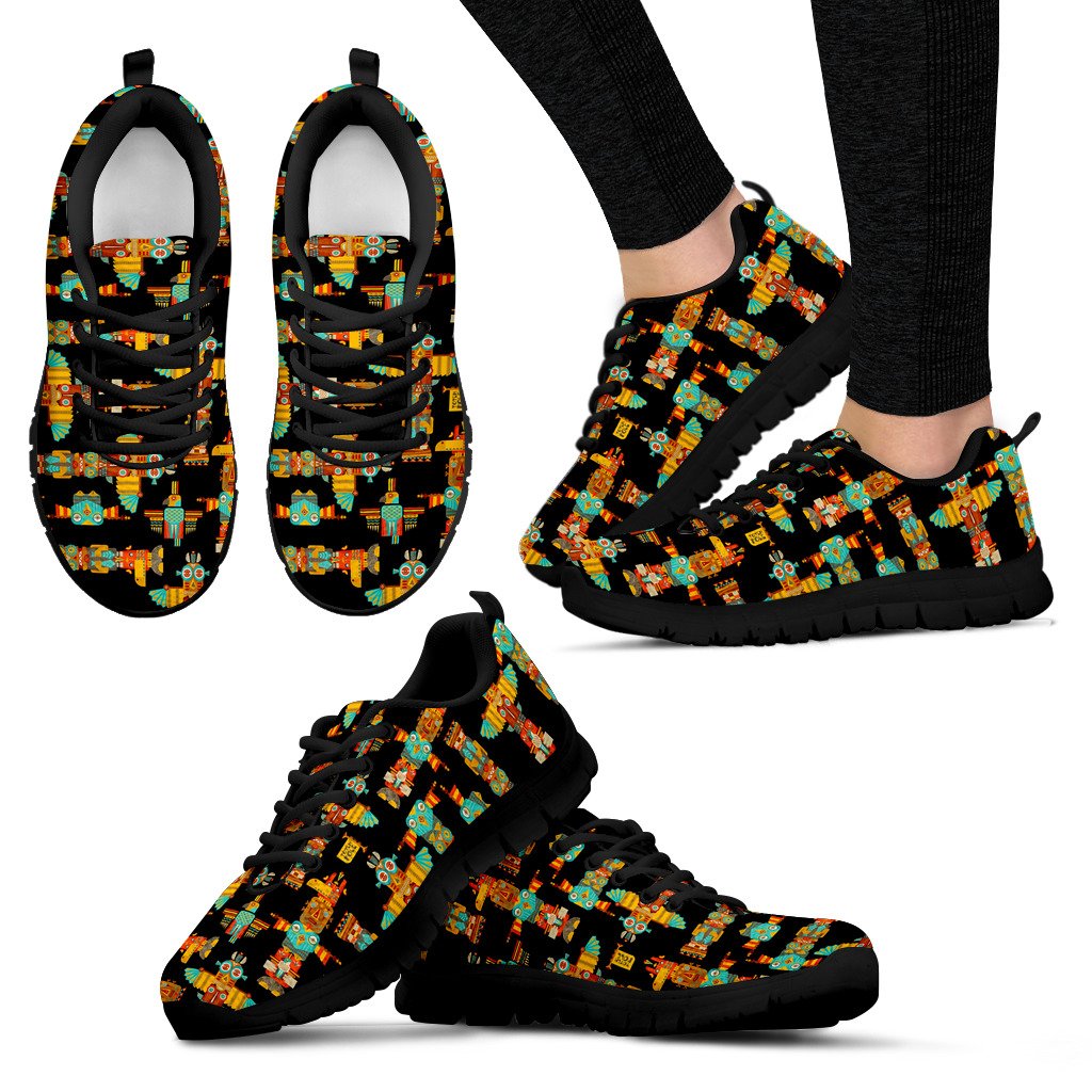 Totem Pole Cartoon Print Women Sneakers Shoes