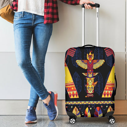 Totem Pole Design Luggage Cover Protector