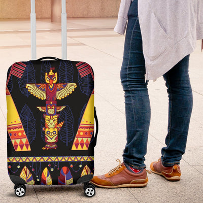 Totem Pole Design Luggage Cover Protector