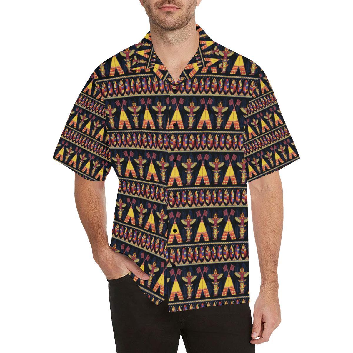 Totem Pole Design Men Aloha Hawaiian Shirt