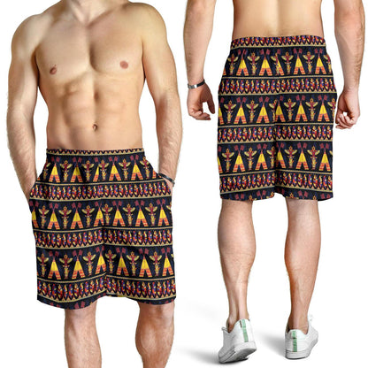 Totem Pole Design Mens Shorts-JTAMIGO.COM