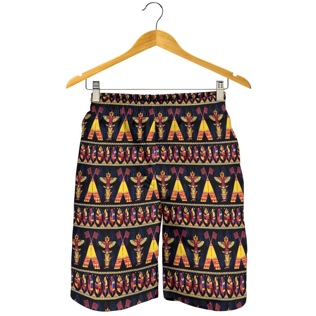 Totem Pole Design Mens Shorts-JTAMIGO.COM