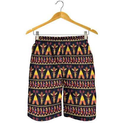 Totem Pole Design Mens Shorts-JTAMIGO.COM