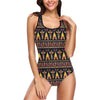 Totem Pole Design One Piece Swimsuit-JTAMIGO.COM