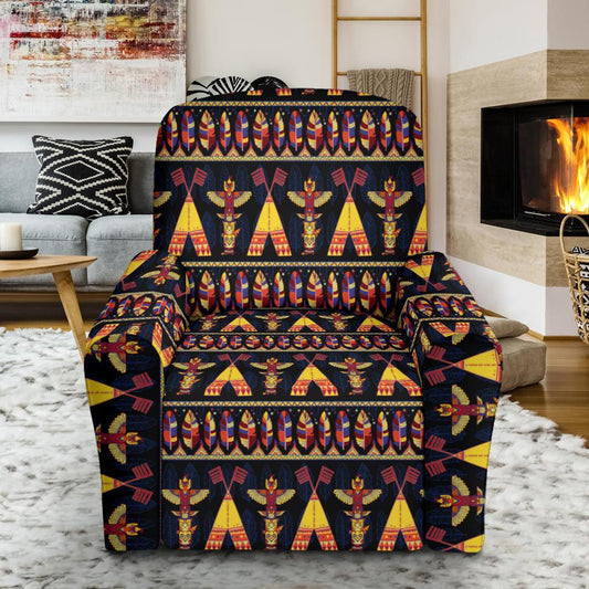 Totem Pole Design Single Sofa Slipcover -JTAMIGO.COM