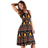 Totem Pole Design Sleeveless Dress