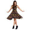 Totem Pole Design Sleeveless Dress