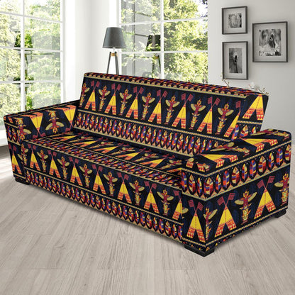 Totem Pole Design Sofa Slipcover-JTAMIGO.COM