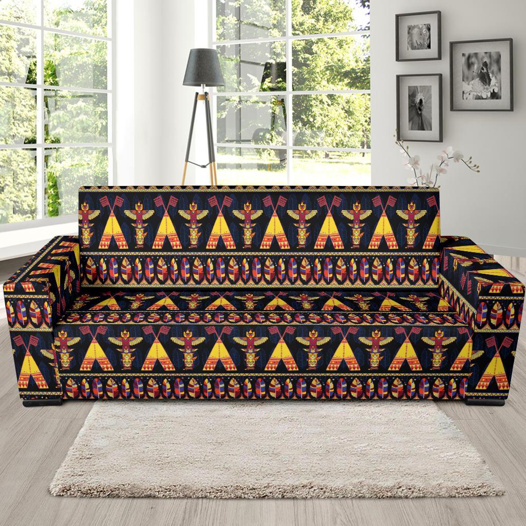 Totem Pole Design Sofa Slipcover-JTAMIGO.COM