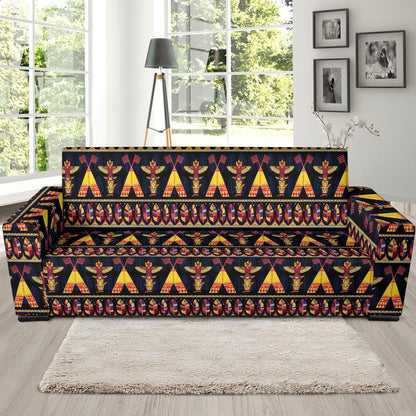 Totem Pole Design Sofa Slipcover-JTAMIGO.COM