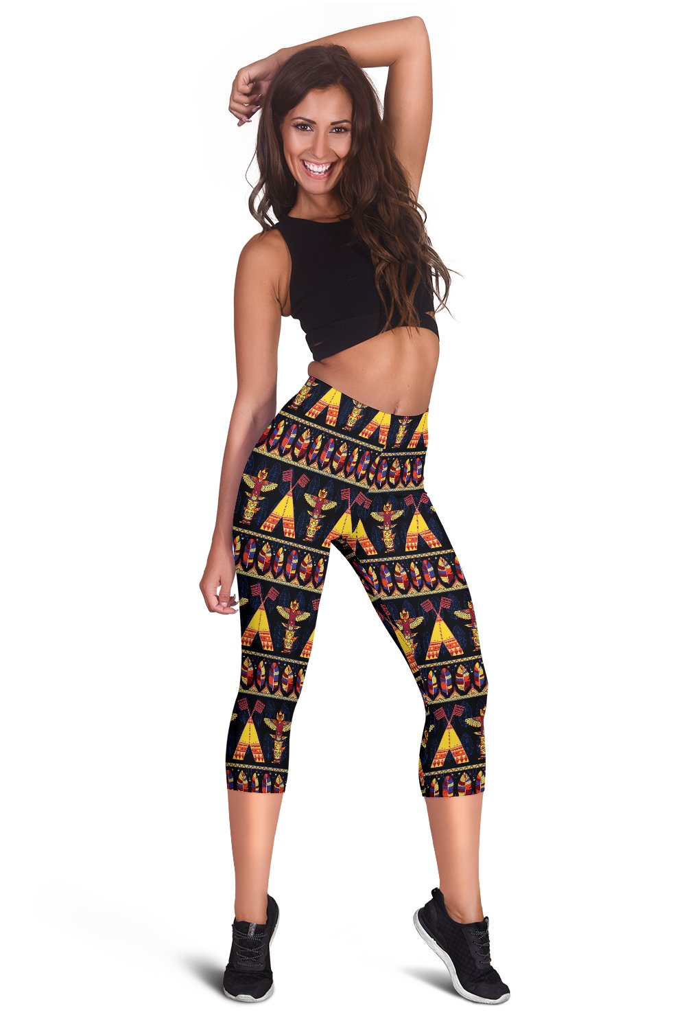 Totem Pole Design Women Capris