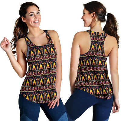 Totem Pole Design Women Racerback Tank Top