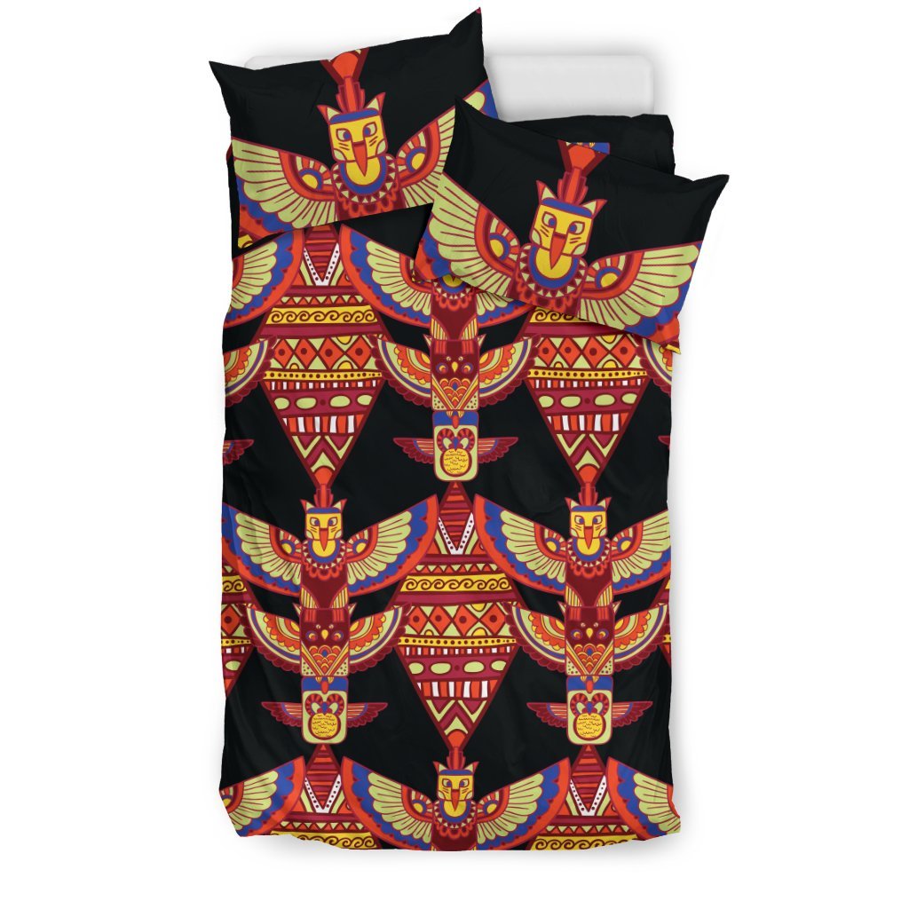 Totem Pole Print Duvet Cover Bedding Set