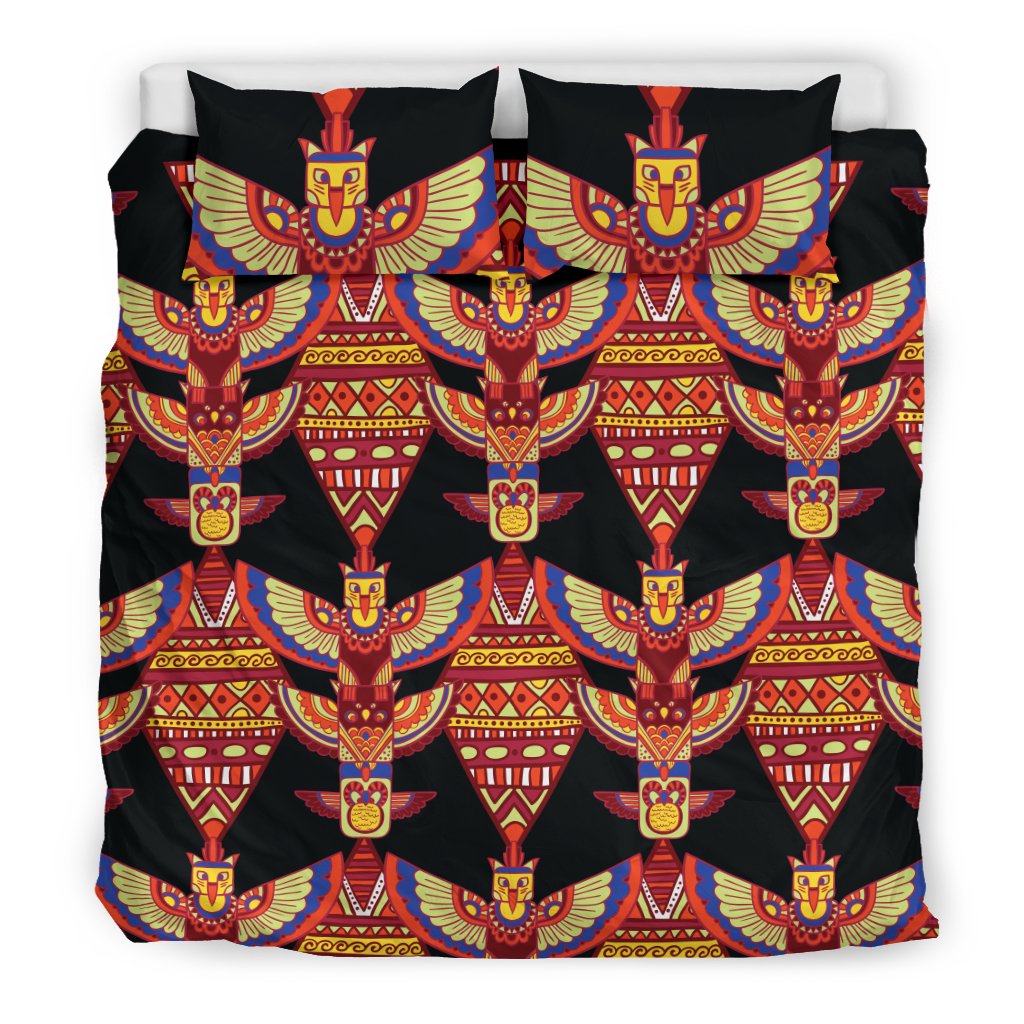 Totem Pole Print Duvet Cover Bedding Set