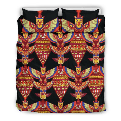 Totem Pole Print Duvet Cover Bedding Set