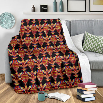 Totem Pole Print Fleece Blanket
