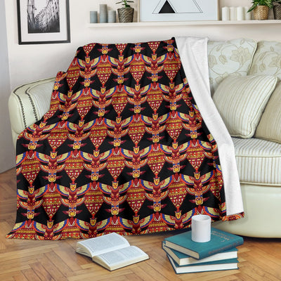Totem Pole Print Fleece Blanket