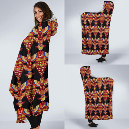 Totem Pole Print Hooded Blanket-JTAMIGO.COM
