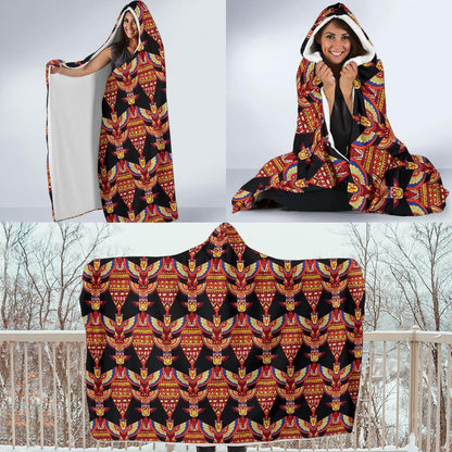 Totem Pole Print Hooded Blanket-JTAMIGO.COM