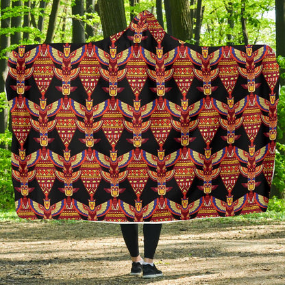 Totem Pole Print Hooded Blanket-JTAMIGO.COM