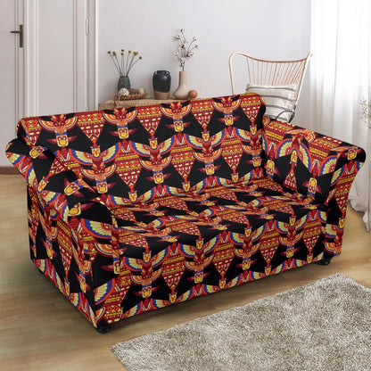 Totem Pole Print Loveseat Slipcover-JTAMIGO.COM