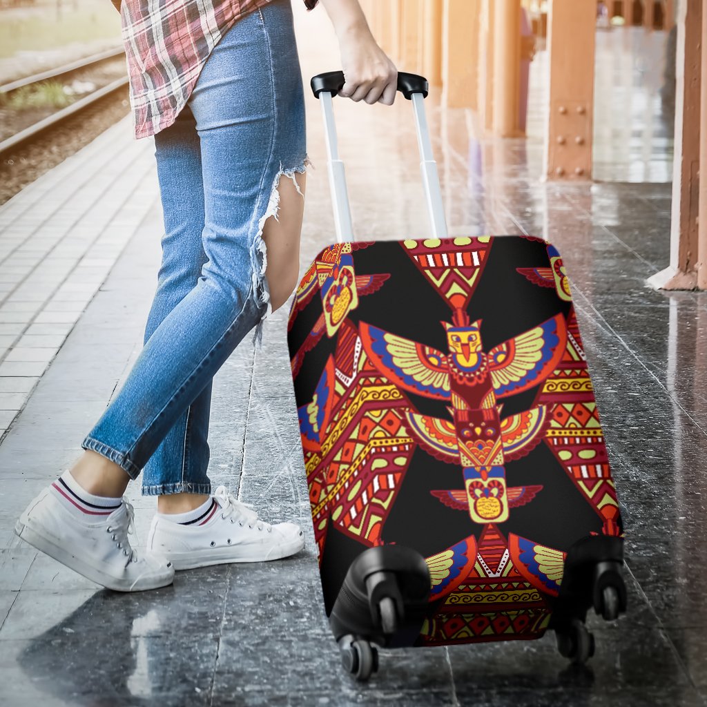 Totem Pole Print Luggage Cover Protector