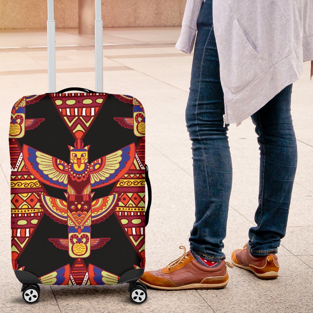 Totem Pole Print Luggage Cover Protector