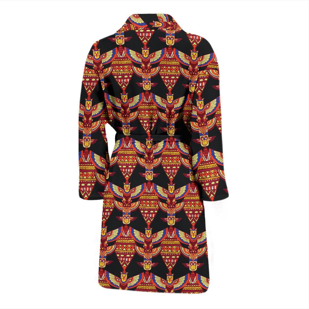 Totem Pole Print Men Bath Robe-JTAMIGO.COM
