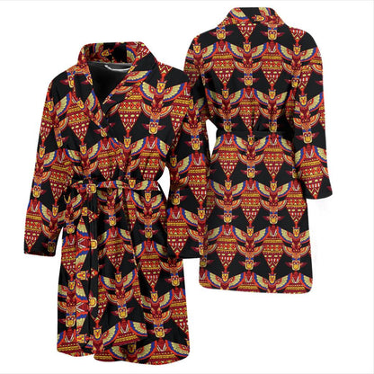 Totem Pole Print Men Bath Robe-JTAMIGO.COM