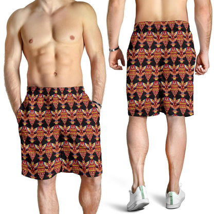 Totem Pole Print Mens Shorts-JTAMIGO.COM