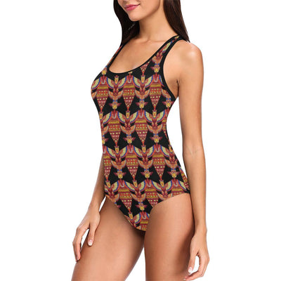 Totem Pole Print One Piece Swimsuit-JTAMIGO.COM