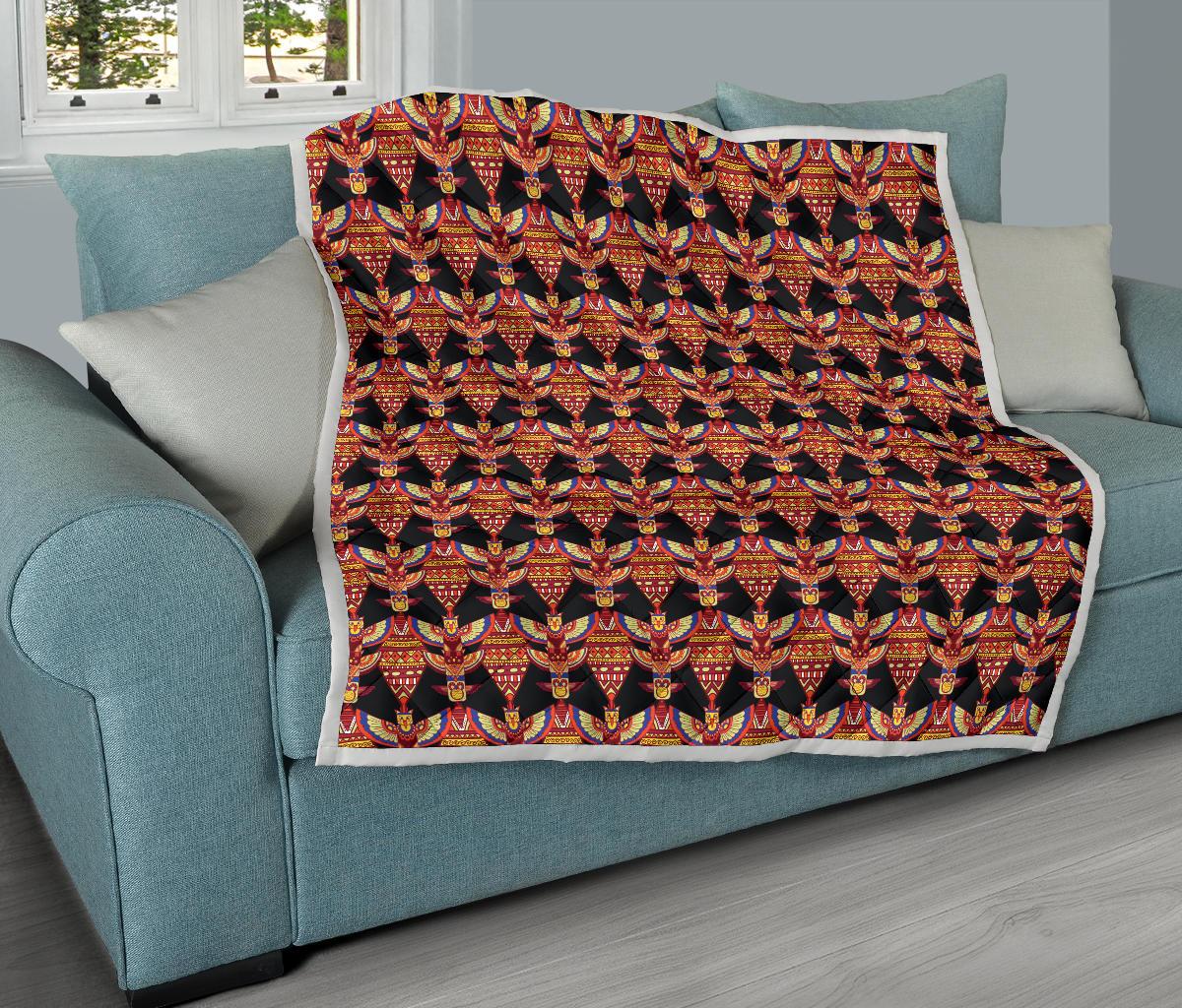 Totem Pole Print Premium Quilt-JTAMIGO.COM
