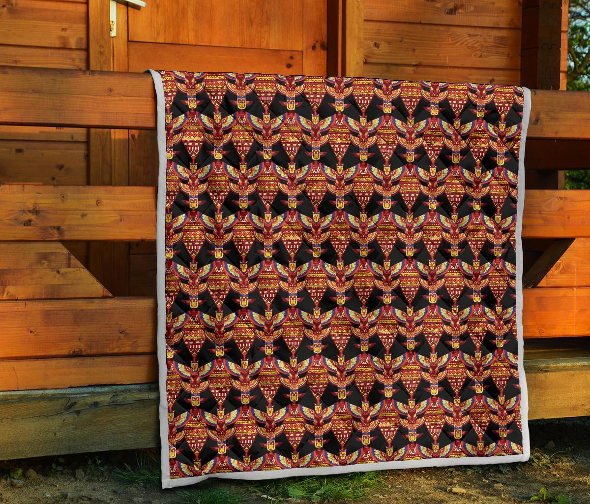 Totem Pole Print Premium Quilt-JTAMIGO.COM