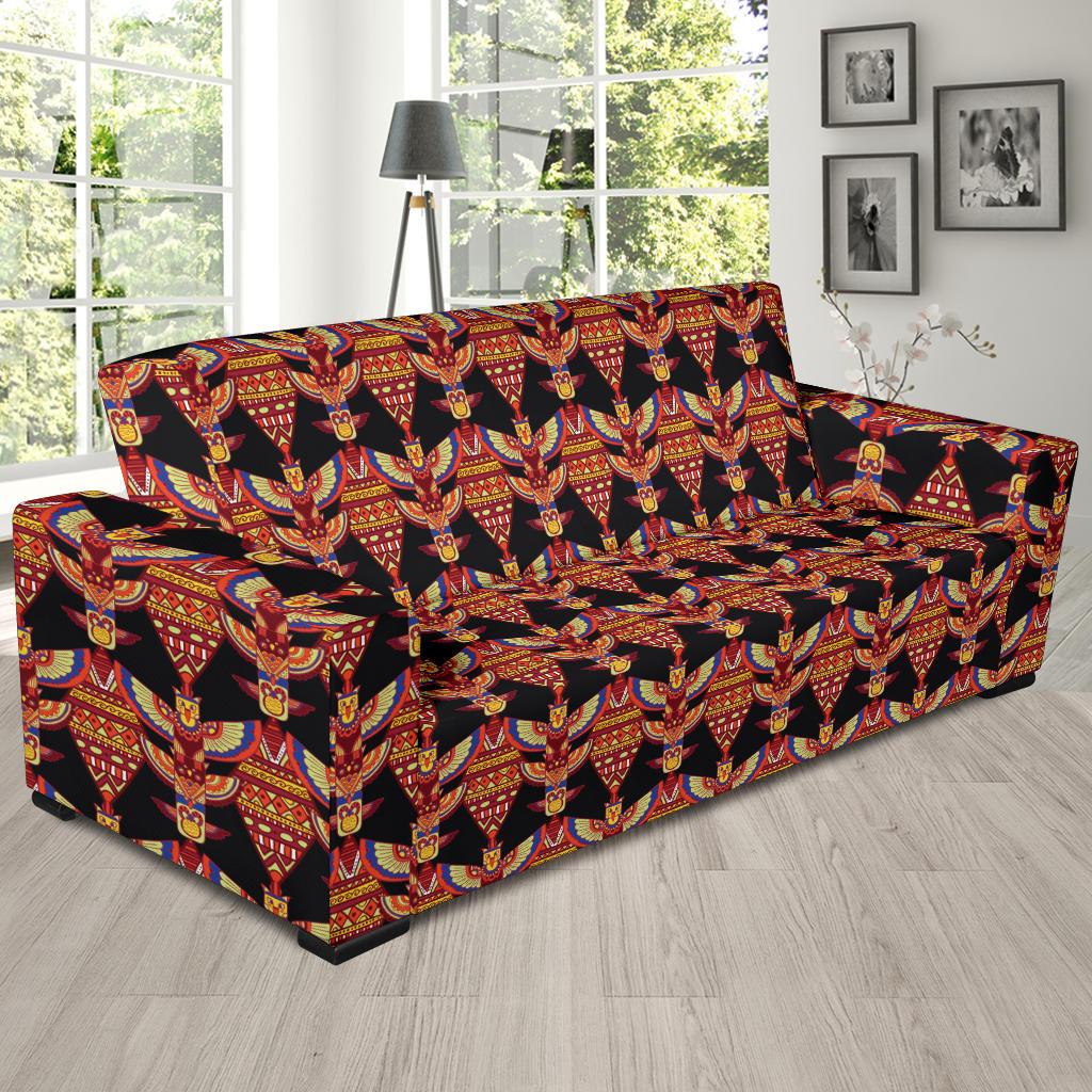 Totem Pole Print Sofa Slipcover-JTAMIGO.COM