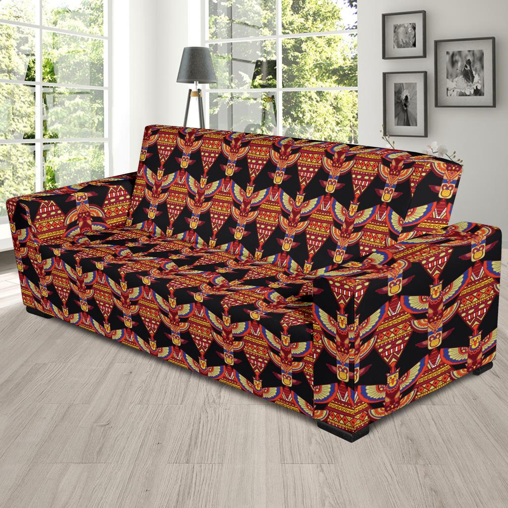 Totem Pole Print Sofa Slipcover-JTAMIGO.COM