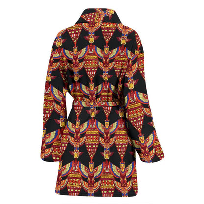 Totem Pole Print Women Bath Robe-JTAMIGO.COM