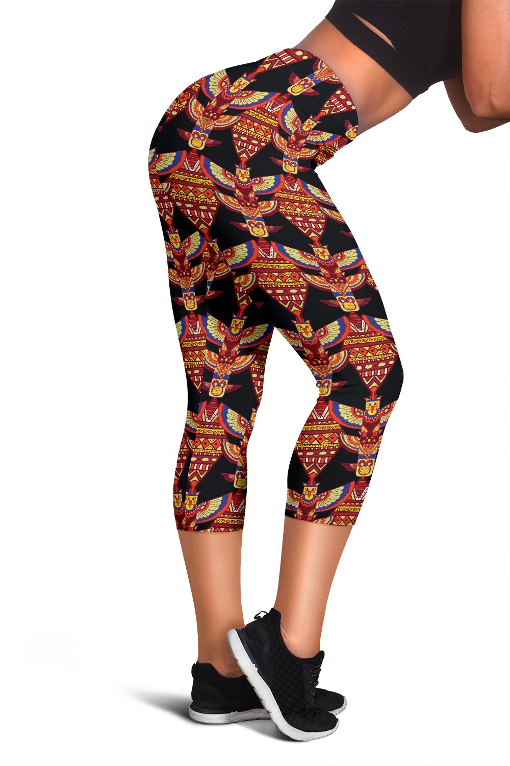Totem Pole Print Women Capris