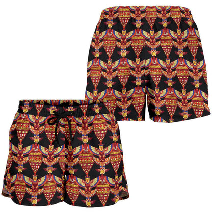 Totem Pole Print Women Shorts-JTAMIGO.COM