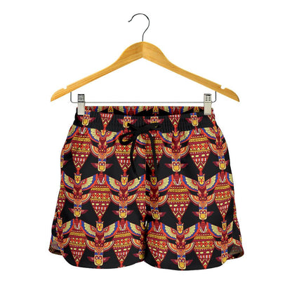 Totem Pole Print Women Shorts-JTAMIGO.COM