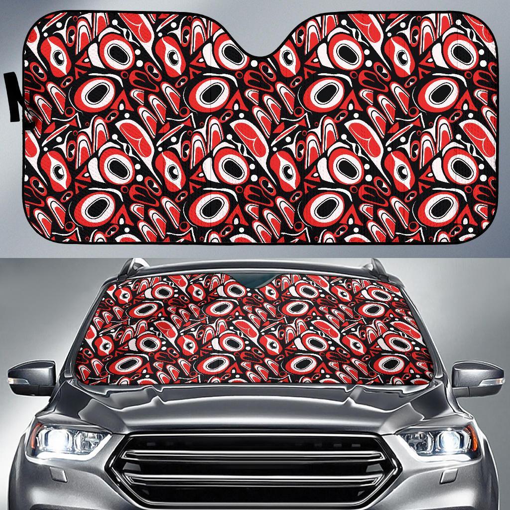 Totem Pole Texture Design Car Sun Shade For Windshield