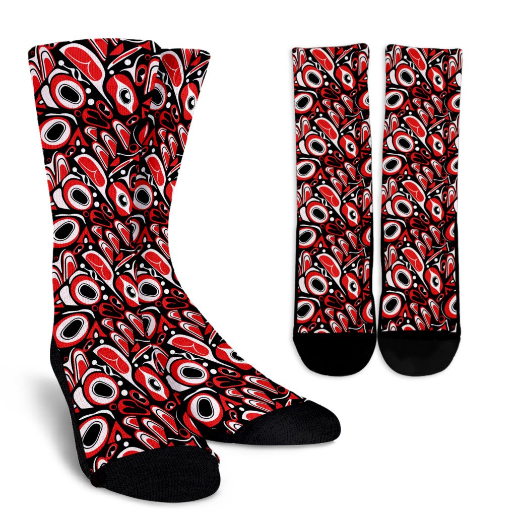 Totem Pole Texture Design Crew Socks