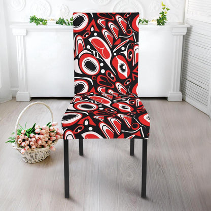 Totem Pole Texture Design Dining Chair Slipcover-JTAMIGO.COM