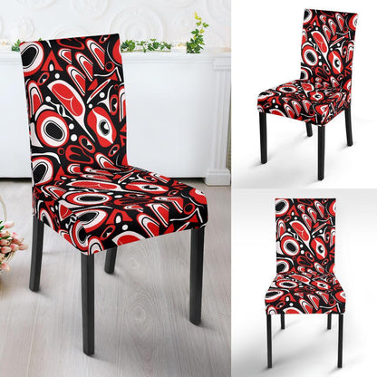 Totem Pole Texture Design Dining Chair Slipcover-JTAMIGO.COM
